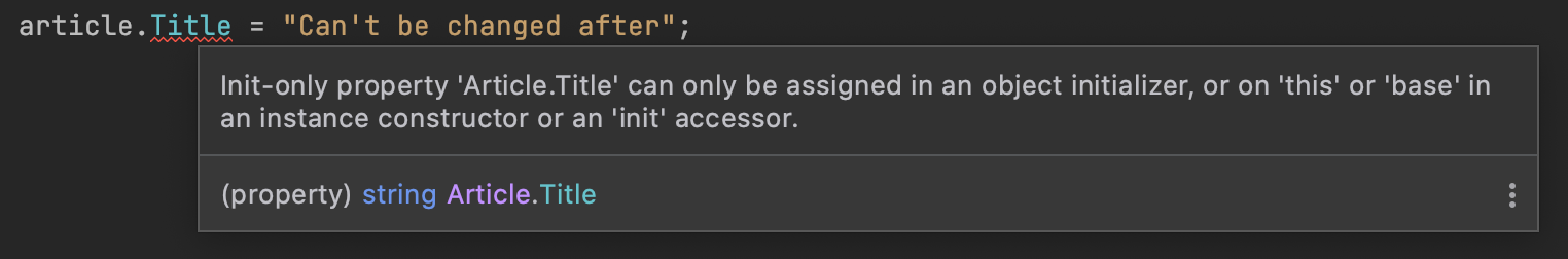 Init-only property cannot be assigned